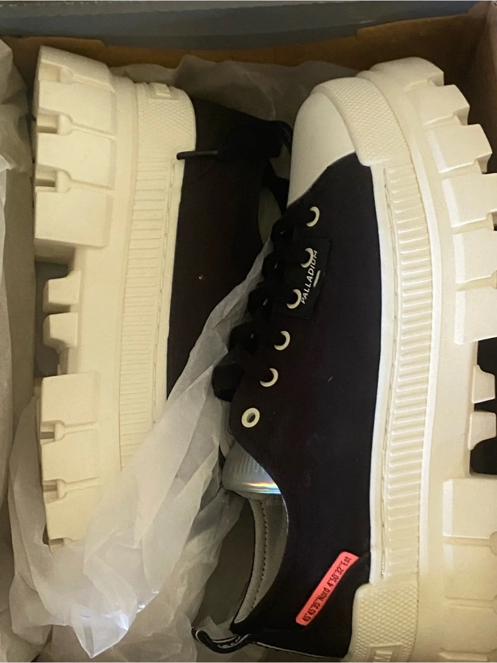 Palladium Revolt Lo TX in Black and Marshmallow